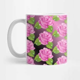 Pink Sparkly Roses Pattern Mug